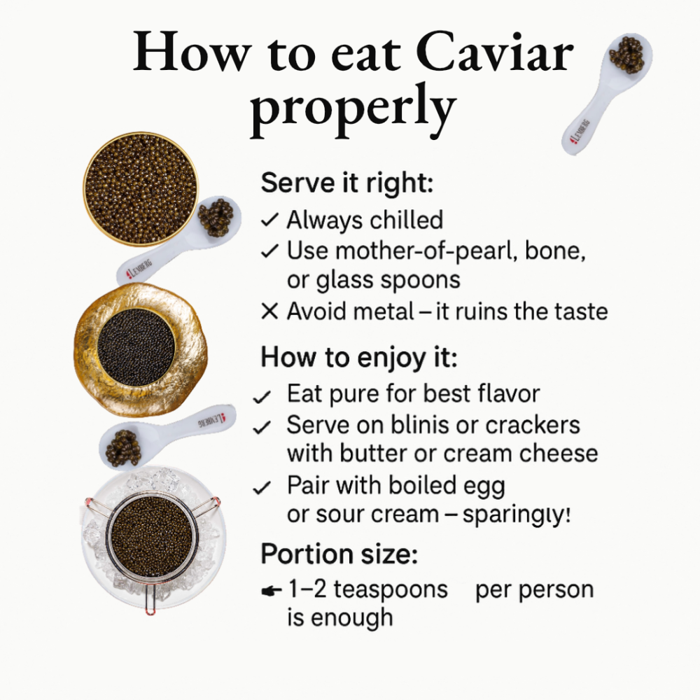 how to eat caviar