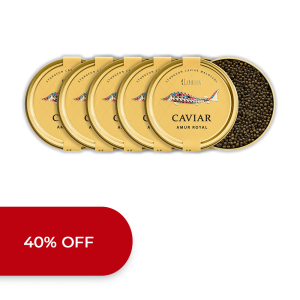 Sturgeon caviar AMUR ROYAL, 5 x 100g