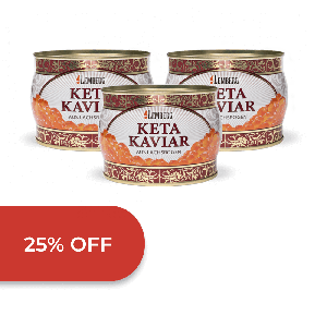 Keta Salmon Caviar, 3 x 500g 