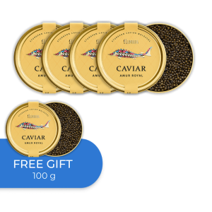 Sturgeon Caviar Amur Royal, 4 +1 x 100g