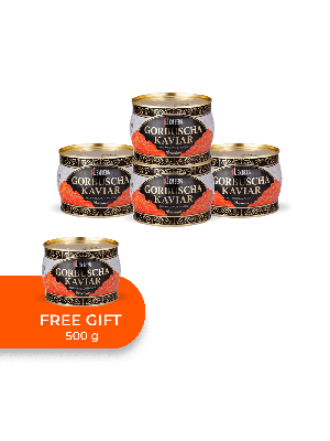 Pink Salmon Caviar, 4 + 1 x 400g