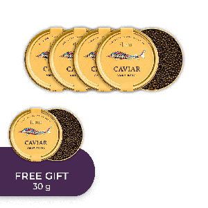 Sturgeon caviar Amur Royal, 4+1 x 30g